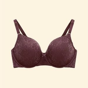 NWT Women’s Size 37C Primark Microfiber Lace Bra In Wine color